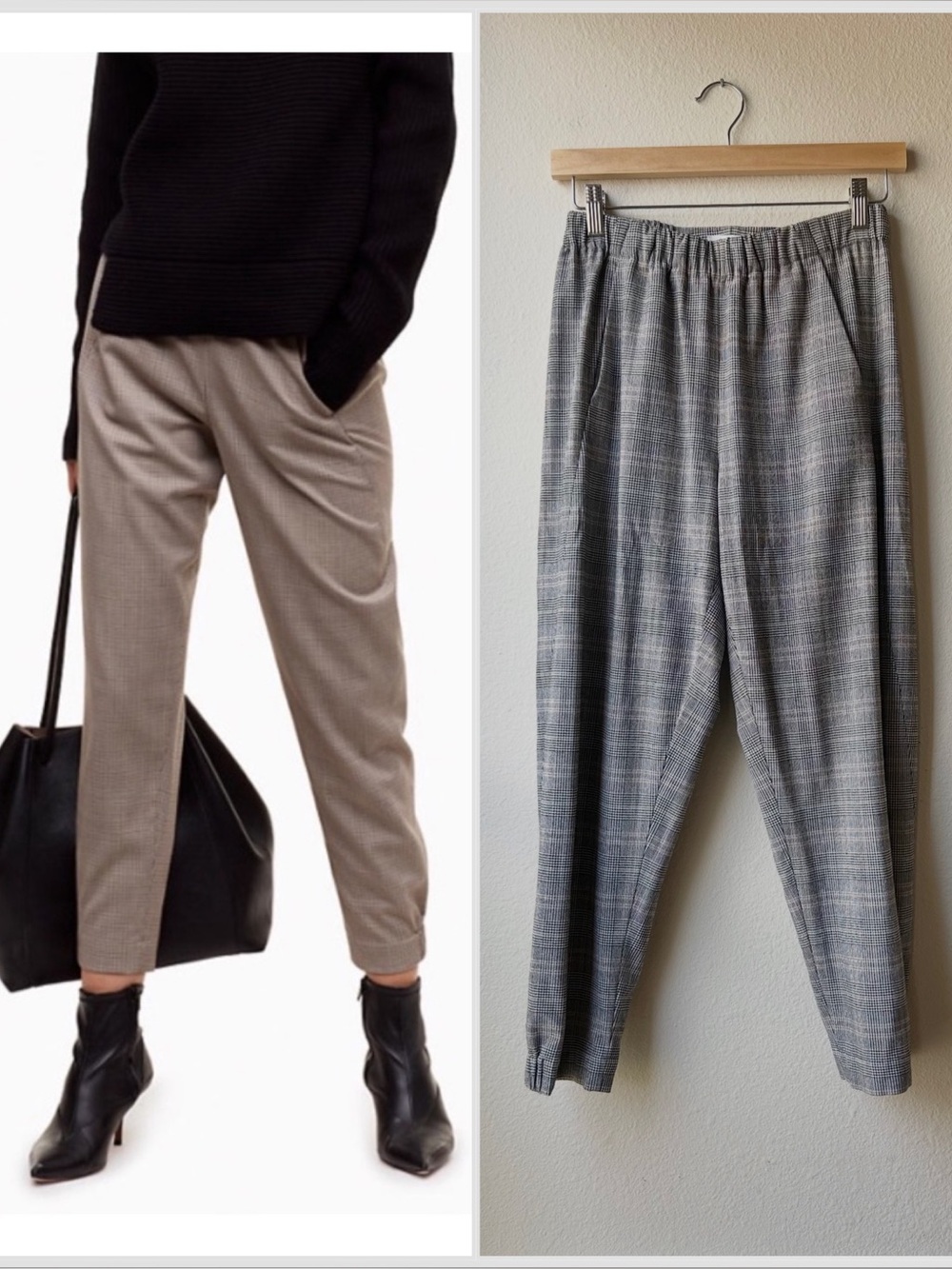 Aritiza Babaton dexter pant in Gray check plaid Sz S